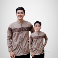 Baju Koko Pria Couple Ayah dan Koko Anak Laki Laki 1 2 5 - 12 15 17 Tahun Muslim Keluarga Lengan Pan