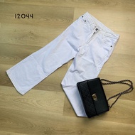 12044 WOMEN'S WHITE PJ PANTS PLAIN CULOT MODEL SIZE 27-30 WOMEN'S LONG WHITE CULOT PANTS ZERO KOMA T