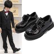 kasut sekolah hitam lelaki kasut sekolah hitam Boys Black Leather Shoes Soft Sole Children's Shoes D