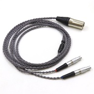 Grey 8 Core For Focal Utopia ELEAR 4Pin XLR 2.5MM/4.4MM Balance Silver Plated Headphone Upgrade Cable