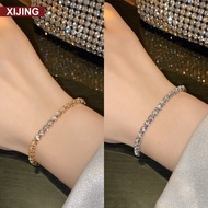XJ-Diamond Zircon Bracelet Women Party Simple Design Light Luxury Romantic Hand Ornaments Jewelry Ac