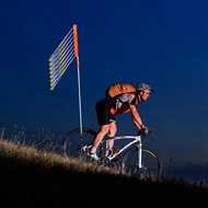 【WVH】-Adjustable Bicycle Flag with Pole for Safe Reflective Waterproof Warning Flag for Mobility Tri