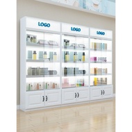 ✓Cosmetics Display Cabinet Glass Display Cabinet With Lock Door Transparent With Light Display Cabinet Beauty Salon Prod