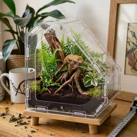 Jumping Spider Enclosure Heart Acrylic Clear Front-Opening Habitat Reptile Jumping Spider Breeding C