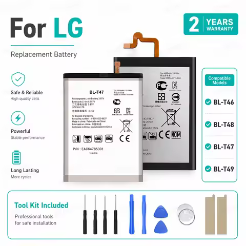 BL-T47 BL-T46 BL-T49 BL-T48 Replacement Battery For LG V60 ThinQ Stylo 6 K510 K51S LM-Q730MM LM-K410