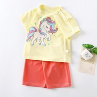 [M'sia Stock]🚛🌈2pcs/set Korean Style Children Clothing Boy & Girl Cartoon Print T-Shirt Short Sleeve