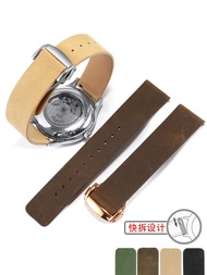Matte leather watch strap 18 20 22mm adapted to ck Citizen Longines Tissot Omega King dw watch chain