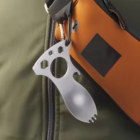 EDC Pocket Multifunction Screwdriver Bottle Opener Spoon Spork Survival Camping Tool