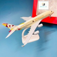 Etihad Premium 20Cm Metal Airplane Model (With Wheels and Stand)