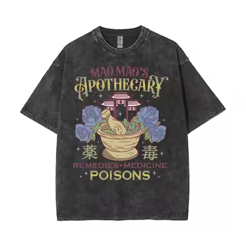 Mao Mao's Apothecary Diaries Anime Washed T-shirts Remedies Medicine Cartoon T Shirt Men Women Cloth