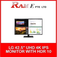 LG 42.5 Inch UHD 4K IPS Monitor with HDR 10