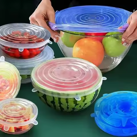 1-3set Silicone Lid Food Reusable Silicone Stretch Lids for Food Bowls Food Bowl Covers Fruit and Ve