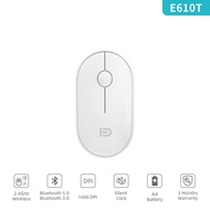 FD E610T Bluetooth Wireless Mouse 2.4G Silent Click Nano Receiver 1600 DPI Bluetooth 5.0/3.0
