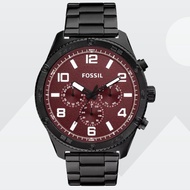 [Powermatic] Fossil Brox BQ2803 Multifunction Burgundy Analog Black Stainless Steel Classic Dress Men's Watch