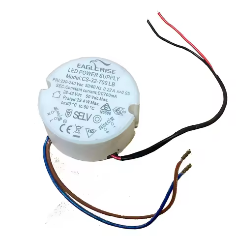Eaglerise 30W 700mA Round LED Driver No Flicker-Quiet Operation Constatant Current LED Transformer f