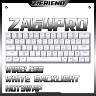 Zifriend ZA64pro Wireless Mechanical Keyboard 3 model Bluetooth White Backlight 63 Keys Mini 60% Size Gaming Keyboard