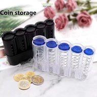 STARYSWAY Coin Storage Box, Large Capacity Plastic Euro Coin Dispenser,  Transparent Coin Purse