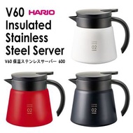日本HARIO不鏽鋼雙層真空咖啡保溫壺☕️手沖分享壺600ml💁‍♂️黑白两色 VHS-60W VHS-60B
