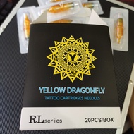 Pen 1RL tattoo needle running Yellow dragonfly frame