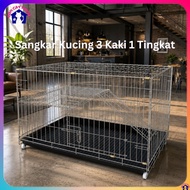 Sangkar Kucing 3 kaki 1 tingkat 2 pintu BIG PLATFORM Cat Cage