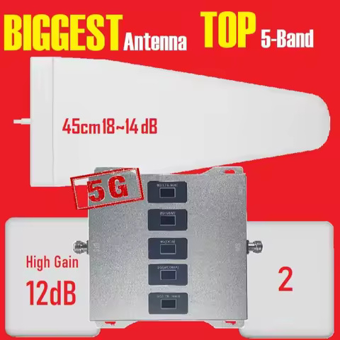 2 Antennas 5G 5-Band Cellular Amplifier Signal Booster Repeater Three EE O2 Virgin Vodafone B28 700 
