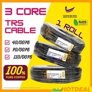 1 ROLL TRS Wire 3 Core Wire 2.5mm Heavy Duty Cable Electric Speaker Cable Wayar 2.5mm Cable TRS Cabl