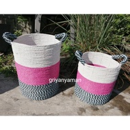 2in1 Woven Basket / Seagrass Basket / Laundry Basket / Big Basket