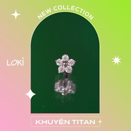 Astm standard F136 Titanium earrings - MINI FLOWER TITAN