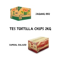 (1CTN = 2KG) TES TORTILLA SNACK (HALAL) / JAGUNG BBQ / SAMBAL BALADO