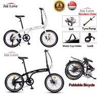 SG STOCK Gear Bicycle 20 Inch 7 Speed Foldable Bicycle Adult Tricycle Outdoor City Road Folding Bike