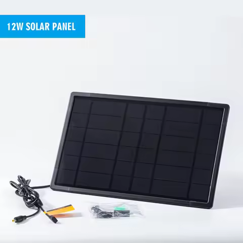 12w Mini Solar Panel Powered 18650 Battery Outdoor Waterproof Charger USB TypeC DC 5V 12V 1A 4G Rout