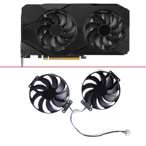 Original NEW 90MM T129215BU 6PIN RTX 2060 GPU FAN For ASUS DUAL-RTX 2060-O6G-EVO Graphics Card Fan R