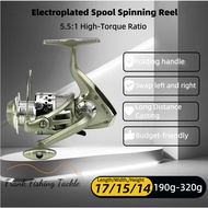 YUMOSHI SC Spinning Reel – 5.5:1, Electroplated Spool, Foldable Handle, SC1000–7000, 7 Sizes