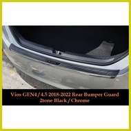 ∴ ✦ ▨ Toyota Vios GEN4/4.5 2018 to 2022 Rear Bumper Guard 2tone Black/Chrome