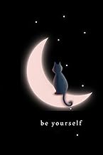 Moon and cat Notebook: Lined Notes Notebook for Girls, Students and Writers or Gift: Paperback, 4 Ju