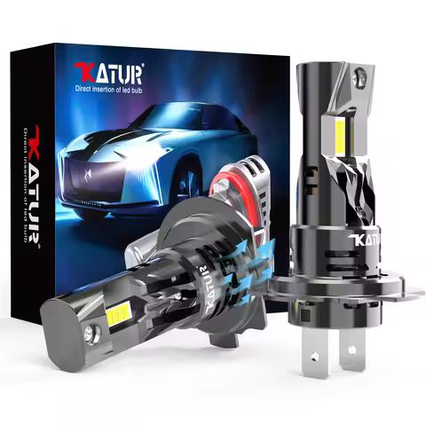 Katur 2x H7 Car Led Bulbs Auto Headlight with Fan 20000Lm 100W High Beam Headlight Canbus DC 12V For