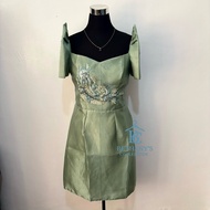 SAGE GREEN FILIPINIANA DRESS MIDI - LACED