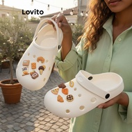 (trendy6)Lovito Casual Plain Eva Material No Smelly Feet Chocolate Comfortable Soft Sole Weekend Rou
