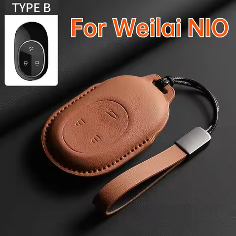 Car Remote Key Case Cover For Weilai NIO ES6 EC6 ET7 ES8 Nio ET5 ET7 2022 2023 2024 Leather Car Key 