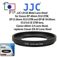 JJC Lens Hood LH-52 for Canon EF 40mm f/2.8 STM , EF-S 24mm f/2.8 STM, EF-M 18-55mm f/3.5-5.6 IS STM