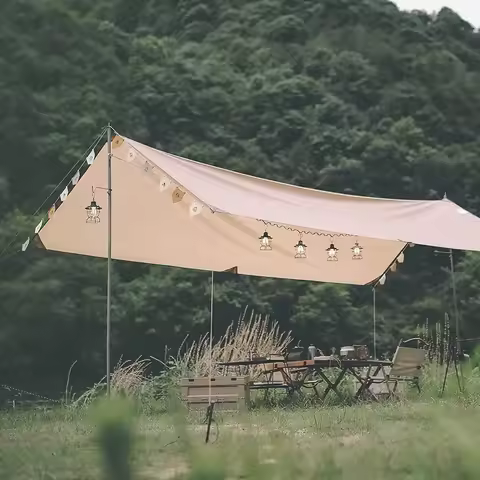 6 Meters Outdoor Camp Flags Canvas Camping Flag Hanging Cloth Bunting for Home Decoration Camping Bu