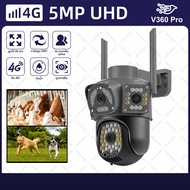 กล้องวงจรปิด 4g UHD 8K กล้อง 3 เลนส์ ให้ภาพ 3 ภาพ 360 องศา OUTDOOR กันน้ำระดับ IP66 ใส่ซิมเน็ต 4G