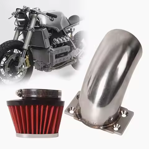 Cafe Racer Accessories Motorcycle Air Intake Tube 90 degree Stainless Steel for BMW K100 K75