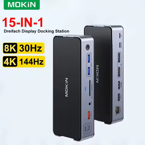 MOKiN USB C Docking Station 4K HDMI,USB3.1,DP,Ethernet,SD&TF,Audio,100W PD Adapter for MacBook/Dell/