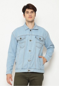 HEMMEH Jaket Jeans Putih Biru Polos Jaket Denim Putih Biru Polos Jaket Jeans Pria Jaket Pria