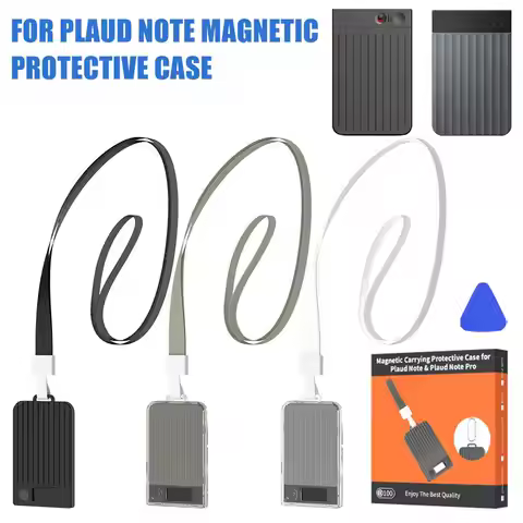 Magnetic Protect Case for Plaud Note & Note Pro (2025) with Detachable Lanyard, Carabiner & Opening 