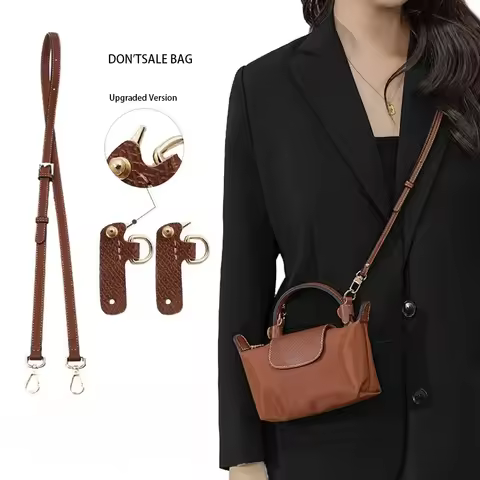 Leather Replacement Crossbody Bag Strap For Longchamp Mini Bag Shoulder Strap Without Punching Modif