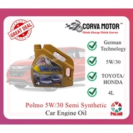 Corva Motor Polmo 5W/30 4L Car Engine Oil Minyak Hitam Kereta Polmo 4L Toyota Rush Honda Hrv, Crv, Brv