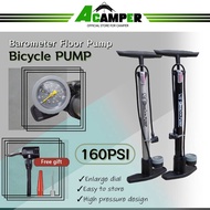 Buster Barometer Multifunction Portable Air Pump Tyre Air Pump Pressure Gauge up to 11Bar 160PSI Bicycle Ball Pump