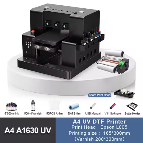 A4 UV Printer L805 Print Head UV Flatbed Printer for Phone Case Bottle Acrylic Pen Glass UV Printer 